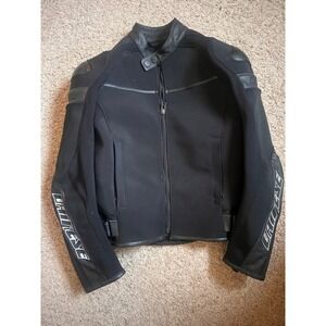 Dainese Black Textile Leather Motorcycle Riding Jacket Armor Padded Mens